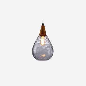 Moderne Glazen Hanglamp Met Houten Accent, Verzenden, Nieuw