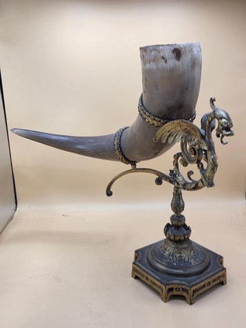Beeldje, Corne abondance - 39.7 cm - Messing, Antiek en Kunst
