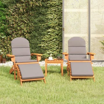 vidaXL 3-delige Loungeset Adirondack massief acaciahout, 3 zitplaatsen, Nieuw, Loungeset, Verzenden