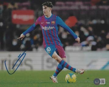 FC Barcelona - Gavi - Gesigneerde foto 20x25 cm - met, Nieuw