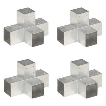 vidaXL Paalverbindingen 4 st X-vorm 91x91 mm gegalvaniseerd, Verzenden, Nieuw