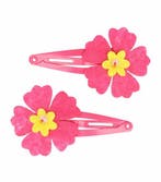 Haarspeld Klikklak 5cm - Bloem - Vilt - Fuchsia Roze - Set, Nieuw