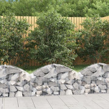 vidaXL Schanskorf gewelfd 100x30x40/60 cm gegalvaniseerd, Tuin en Terras, Verzenden, Minder dan 60 cm, Nieuw, Metaal