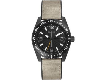 Guess North GW0328G2 - Polshorloge - 42 mm - Zwart met beige, Verzenden, Zo goed als nieuw
