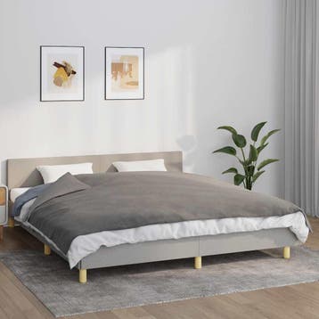 vidaXL Verzwaringsdeken met hoes 155x220 cm 7 kg stof grijs, Verzenden, Nieuw, Grijs
