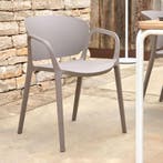 *WOONWINKEL* Kave Home Ania Plastic Tuinstoel Stapelbaar Bru, Verzenden, Nieuw, Bruin, Kunststof