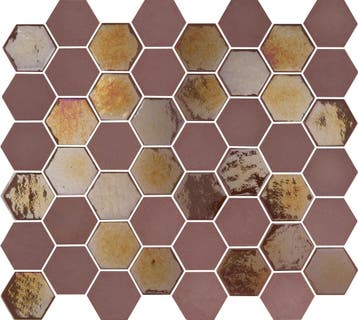 Wand Mozaïek Tegels Factory Hexagon Keramiek Roze - Matje.., Nieuw, Ophalen of Verzenden, 20 tot 40 cm, 10 m² of meer
