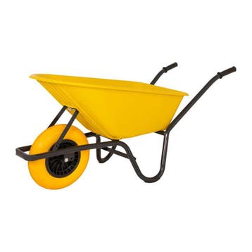 Kunststof Kruiwagen Gele Bak – 85 liter – Luchtband of, Ophalen of Verzenden, Nieuw