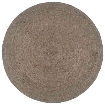 vidaXL Vloerkleed handgemaakt rond 240 cm jute grijs, Verzenden, Nieuw, Grijs