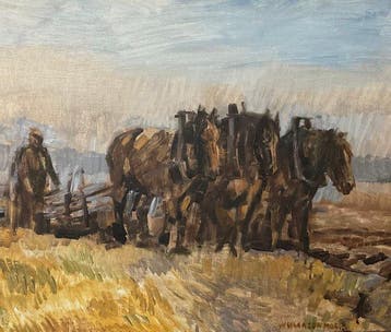 Willem Vaarzon Morel Jr. (1931-1923) - Boer ploegt met