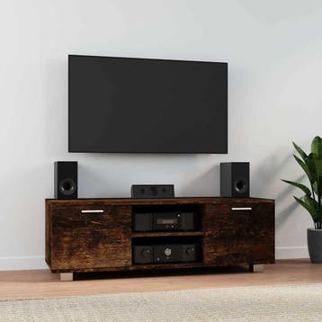 vidaXL Tv-meubel 120x40,5x35 cm bewerkt hout gerookt, Huis en Inrichting, Kasten | Televisiemeubels, 100 tot 150 cm, Verzenden