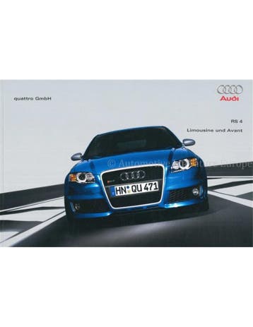 2006 AUDI RS4 BROCHURE DUITS, Nieuw, Audi, Author