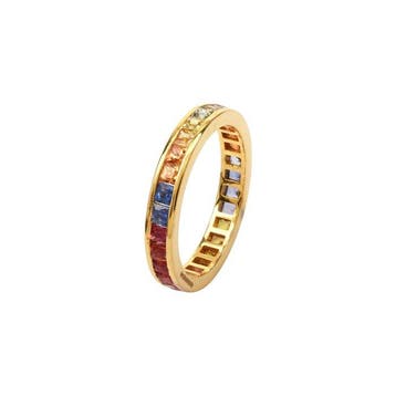 Eeuwigheidsring - 14 karaat Geel goud - 2.95ct. tw. Saffier