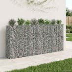 vidaXL Gabion Verhoogd Bed 4 pcs Zilver 330 x 50 x 150 cm, Verzenden, Nieuw, IJzer