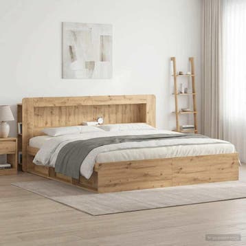 vidaXL Hoofdbordkast Artisanaal eiken 180 cm Geconstrueerd, Verzenden, Nieuw, Bruin, Hout