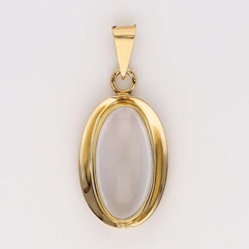 Hanger - 14 karaat Geel goud - Maansteen, Sieraden, Tassen en Uiterlijk, Antieke sieraden