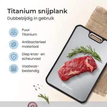 Lunaro RVS Snijplank Dubbelzijdig - PFAS-vrij - Vermijd, Ophalen of Verzenden, Zo goed als nieuw