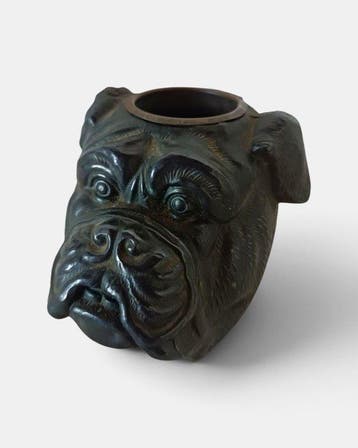 Luciferhouder - peltro - Bulldog lucifershouder