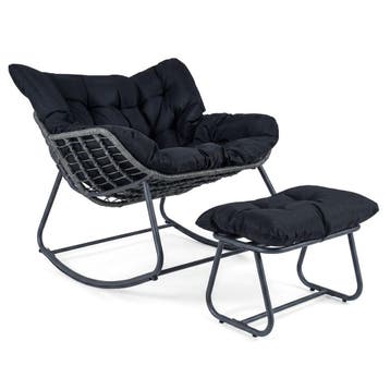 2dekans | Coast schommelstoel met voetenbank - ergonomisch, Ophalen of Verzenden, Zo goed als nieuw, Zwart