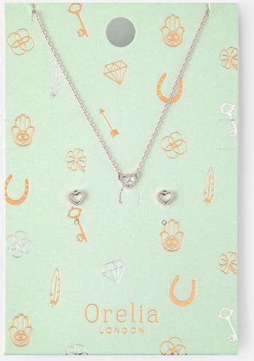 Orelia giftset - ketting kort en oorbelletjes met open, Verzenden, Nieuw