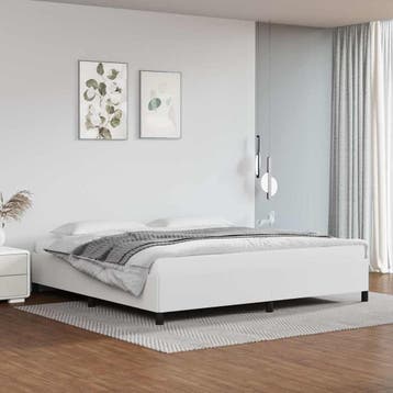 vidaXL Bedframe kunstleer wit 200x200 cm, Overige materialen, Verzenden, Wit, Overige maten
