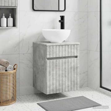 vidaXL Wandgemonteerde wastafelmeubel Betongrijs 39 x 35 x, Verzenden, Nieuw