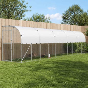 vidaXL Kippenhok Tegen de Muur zilver 600 x 150 x 215 cm, Dieren en Toebehoren, Verzenden, Nieuw