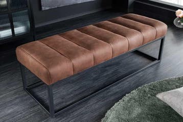 Design bank PETIT BEAUTE 110cm antiekbruin microvezel zwart, Ophalen of Verzenden, Nieuw