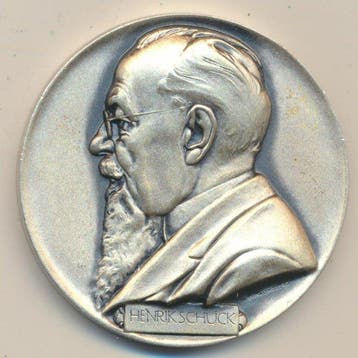 Zweden. Medal Henrik Schück XX cent., Hallmarked silver, Gestempeld