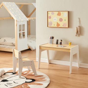 Kindertafel met kinderstoel Skinnskatteberg naturel en wit [, Verzenden, Nieuw