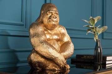 Decoratief Gorilla-figuur KONG 40cm goud handgemaakt metalen, Huis en Inrichting, Ophalen of Verzenden, Nieuw