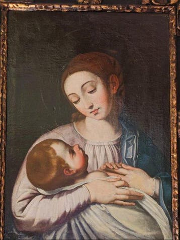 Escuela Barroca Italiana (XVII) - Santa Madonna, Antiek en Kunst