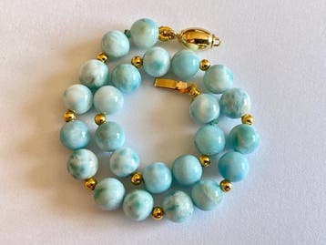 18 karaat (750) goud - Larimar - Armband