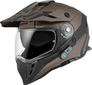 Bogotto H331 BT Tour EVO Zwart Bruin Bluetooth Enduro Helm, Nieuw met kaartje, Overige merken, Heren, Offroadhelm