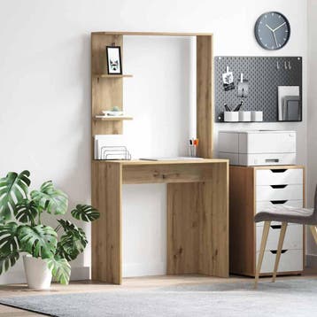 vidaXL Bureau Artisan Eiken Bewerkt hout 78,5 x 37 x 154,5, Verzenden, Nieuw
