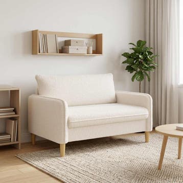 vidaXL XXL fauteuil Crèmekleurig Bouclé, Verzenden, Nieuw