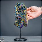 Unieke Aura-amethystdruse op standaard – Schitterende magie