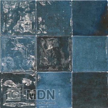 Handvorm tegels met schakering 10x10 Zellige Azul Oscuro bla, Verzenden, Nieuw