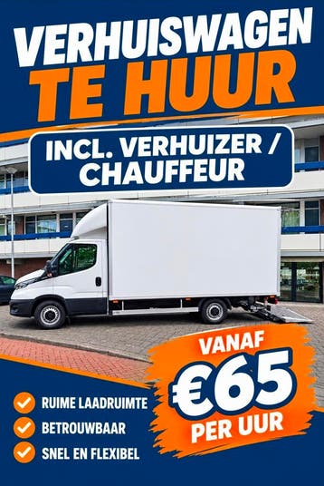 verhuiswagen / verhuisbus / bakwagen / met chauffeur, Verhuizen binnen Nederland