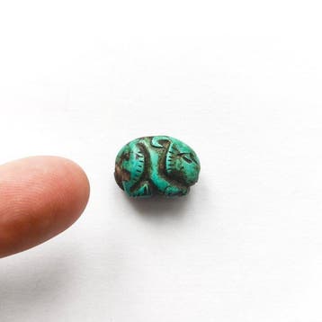 Oud-Chinees turkoois XS Rabbit Bead Talisman - 14 mm