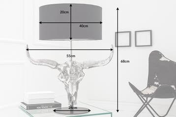 Tafellamp EL TORO 70 cm linnen kap zwart - 38321, Ophalen of Verzenden, Nieuw