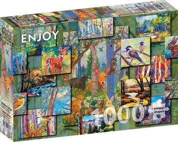 Woodland Collage Puzzel (1000 stukjes) | Enjoy Puzzle -, Verzenden, Nieuw
