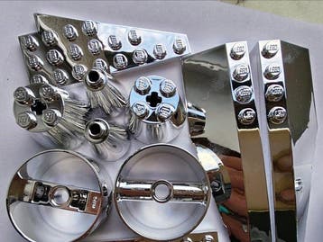 Lego Stenen - Star Wars - Lego custom plated chrome silver -, Nieuw