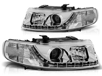 Koplampen Seat Leon/Toledo DRL look Devil Eyes Chroom, Auto-onderdelen, Ophalen of Verzenden, Nieuw