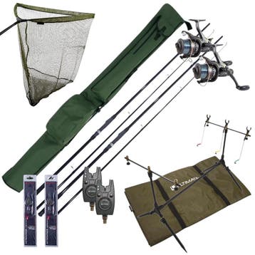 Complete Ultimate Karper Set met hengels, vrijloopmolens,, Verzenden, Nieuw