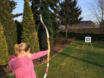 Boogschieten huren / te huur op locatie incl. begeleiding., Ophalen of Verzenden, Zo goed als nieuw