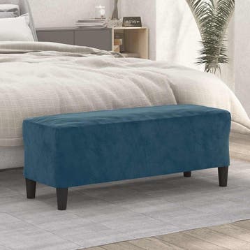 vidaXL Bankje 100x35x41 cm fluweel blauw, Verzenden, Nieuw, Stof