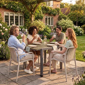 Tuintafel Inca aluminium, uitschuifbaar, houtlook, Tuin en Terras, Verzenden, Nieuw