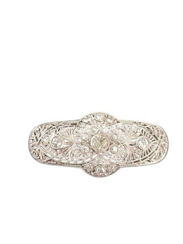 Broche - 18 karaat Witgoud - Diamant, Sieraden, Tassen en Uiterlijk, Antieke sieraden