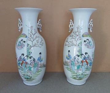 Balustervaas - Porselein - China - Republieke periode, Antiek en Kunst
